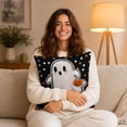 thumbnail image 5 of Halloween Pillow Covers 18x18, Halloween Decor Ghost Throw Pillow Covers Indoor Outdoor Decorative, Halloween Party Pillows for Sofa Couch Bed Living Room, 5 of 6