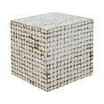thumbnail image 2 of East at Main Juliette White Distressed Handmade Coconut Shell Cube Accent Table, 2 of 6