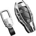 thumbnail image 1 of Zinc Alloy Key Fob Cover,Keychain,Full Protection Car Key Case for Benz A B C E S R V G M ML CLA CLS GLA GLC GLE GLS SL SLC GLK GL SLK Class Smart Keyshell Accessories,Silver Color, 1 of 7