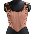 thumbnail image 2 of Mrat Classic Tank Tops Women Lace-Up Solid Fishbone Court Vintage Corset Straps Tank Tops Shapewear Womens Cotton Tank Tops S-31 Brown M, 2 of 8