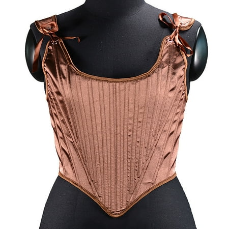 Limited Stock  Women s Corset Straps Tank Top  Fishbone Shapewear  Vintage Lace-Up  Solid  Compression Shaping  Underwire Bralette  Bodycon  For Workout  Everyday Wear | Sopatenor  Brown S