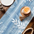 thumbnail image 3 of Table Runners 120 Inches Long Dress Scarves, Vintage Sky Blue Farmhouse Coffee/Dining/Kitchen Table Decor Table Runner for Living Room, Farmhouse Florals Leaf Coastal Sweet Home 13x120 Inch, 3 of 9