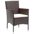 thumbnail image 2 of vidaXL 5 Piece Garden Dining Set with Cushions Poly Rattan Brown, 2 of 5