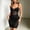 Black, variant on Elegant Lace Trim Tennis Bodycon Dress with Sheer Bodice and Strappy Neckline for Everyday Wear Women's Casual Style Black S