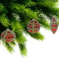 thumbnail image 2 of 10Cm 3 Pc Glass Ornament In Gift Box (Plaid), 2 of 3