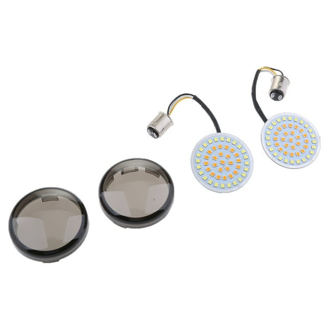 koolsoo Motorcycle LED Amber Front Turn Lights Indicators for Smoke