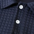 thumbnail image 6 of PNTUTB Men's Stylish Waffle Weave Solid Color Patchwork Casual Long Sleeved Button Lapel Collared Blouse, 6 of 6