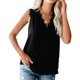 thumbnail image 4 of Camiseta de mujer Encaje Cuello en V Sin mangas Blusa informal Top de verano, Negro, XL tholdsy AP001334-14, 4 of 7