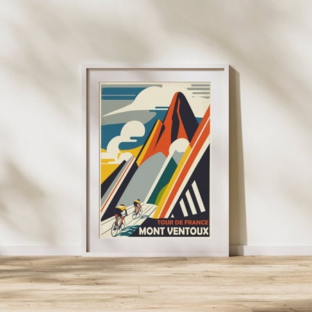 Tour de France Poster: Mont Ventoux, Mid-Century Cycling Art 8x12 – UNFRAMED