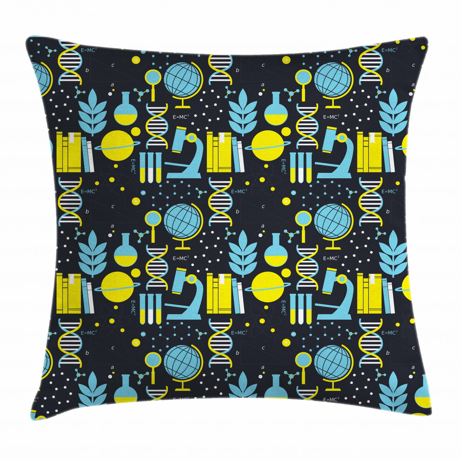Education Throw Pillow Cushion Cover, Science Class Themed Biology