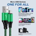 thumbnail image 3 of Android Charger Cable,Micro USB Cable 2 Pack 6FT USB A to Micro Cable with 2-Pack USB Wall Charger, KIGPOZI Fast Charging USB Plug Compatible with Samsung Galaxy S7 S6 J8 J7 Note 5,Kindle, LG (Green), 3 of 7