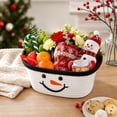 thumbnail image 7 of Twfbrm Christmas Gift Basket, 12 x 5 Inch Reusable Woven Basket with Snowman Form and Armless Handles Design, Holiday Decorative Woven Organizer Basket for Xmas Gifts, Home Decor, 7 of 7