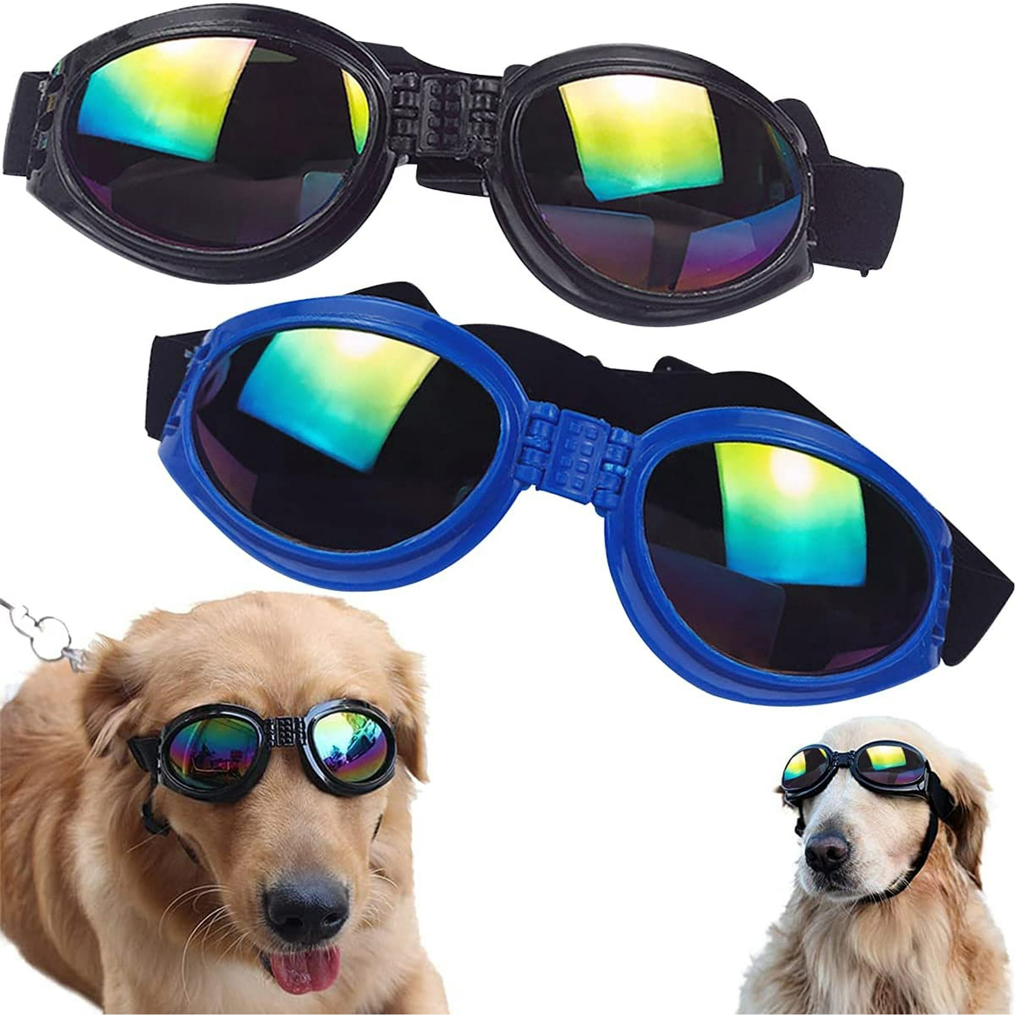 Dog Sunglasses Dog Goggles, Dog Uv Protection Goggles, Summer Sunglasses  Windproof Dog Sunglasses with Adjustable Straps for Small Medium Dog Puppy  Dogs Black and Blue 2 Pcs | Walmart Canada