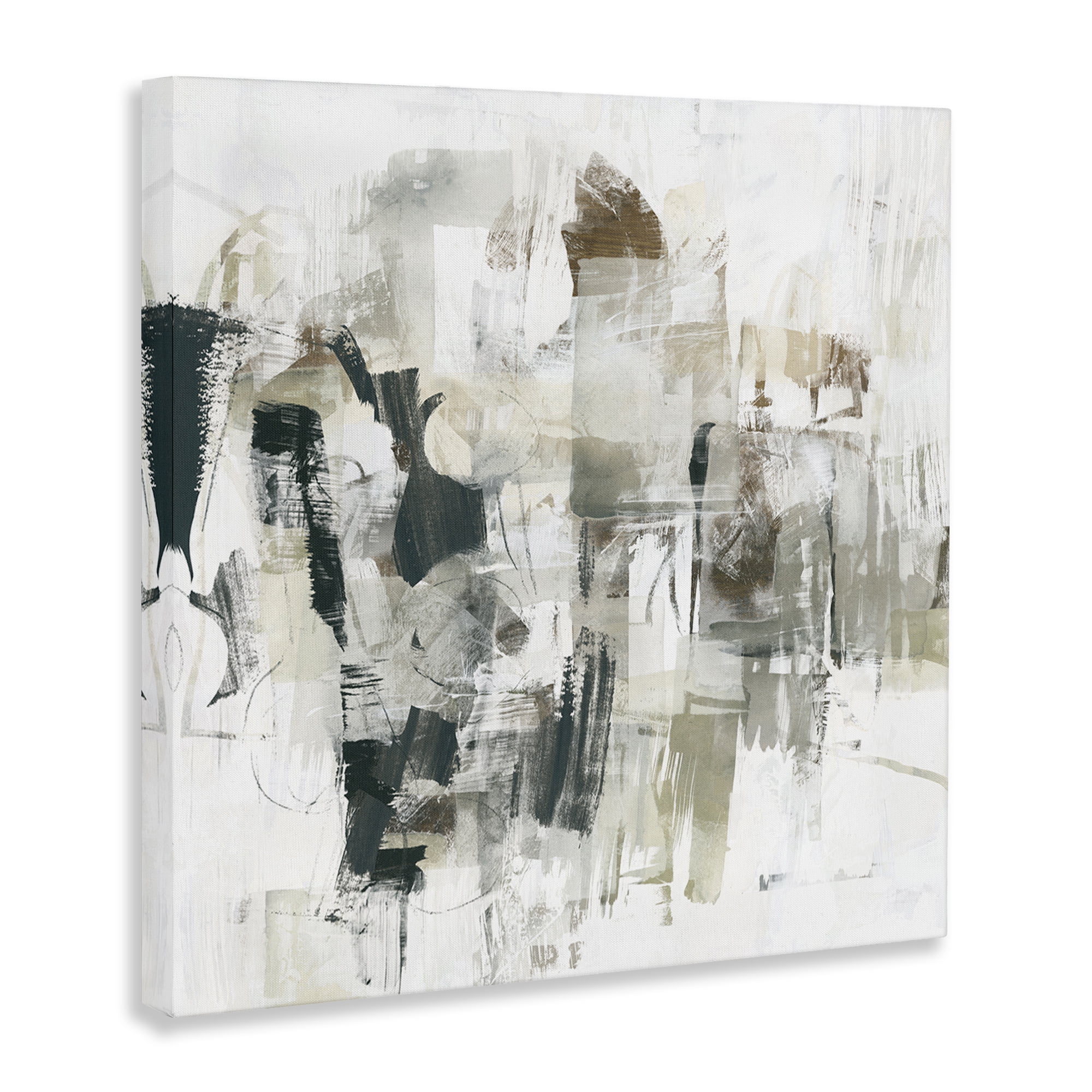 Stupell Industries Streaked Paint Strokes Abstract Painting Wrapped Canvas Art Print Wall Art, 36 x 36