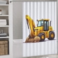 thumbnail image 3 of Excavator Construction Vehicle Truck Shower Curtain Fabric Bathroom Decor with Hooks, 3 of 8