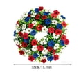 thumbnail image 3 of Independence Day Violet Wreath 15.75 Inch Floral Door Hanging with Realistic Daisies Green Ferns for Front Door Porch Wall Window Mantel Fireplace Entryway Office Seasonal Home Decor Holiday Gift, 3 of 6