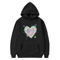 thumbnail image 5 of WQNVRNR Kids Valentine's Day Hoodie- Long Sleeve Heart Casual Fleece-Lined Sweatshirt with Pocket Black Size 12, 5 of 6