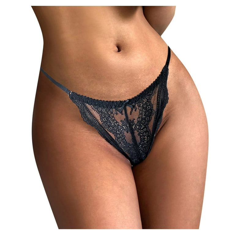 Women's Lingerie Fishnet Seamless Underwear, G-String Black, 1 Pack