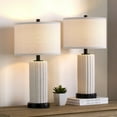 thumbnail image 2 of Kyrid 23''Ceramic Table Lamp Set of 2 Touch Control Bedside Lamps with USB Ports and AC Outlets (Bulbs Included), 2 of 5