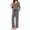 Dark-Grey, variant on Weekease Two Piece Pajama Sets for Women V Neck Button up Tops Drawstring Pants Casual Lounge Set with Pockets
