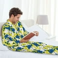 thumbnail image 5 of KLL Lilies Flowers Sleepwear Mens Flannel Pajamas,Long Cotton Pj Set, 5 of 7