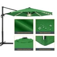thumbnail image 2 of FLAME&SHADE 11 Ft LED Patio Cantilever Umbrella Outdoor Aluminum Offset Hanging Rotation w/Solar Lights,Green, 2 of 6