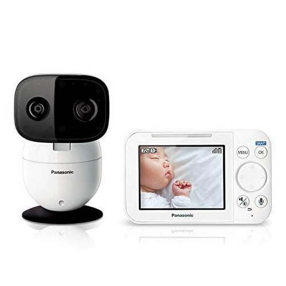 Panasonic Baby Monitor with Camera and Audio, 3.5” Color Video, Extra Long Range, Secure Connection, 2-Way Talk, Soothing Sounds, Remote Pan, Tilt, Zoom - 1 Camera - KX-HN4101W (White) C21
