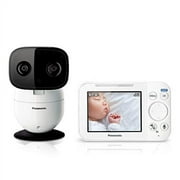 Panasonic Video Baby Monitor with Remote Pan/Tilt/Zoom, Extra Long Range, Secure Connection and Portable, 2 Way Talk & Lullaby or Noises  1 Camera KX-HN4101W
