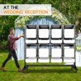 thumbnail image 2 of Jocisland Folding Chair Rack, Holds 12 Tables or 112 Chairs, 1250 lbs Capacity, Heavy-Duty Cart with Wheels, Elastic Cords, Cover, Glossy Black, 2 of 9