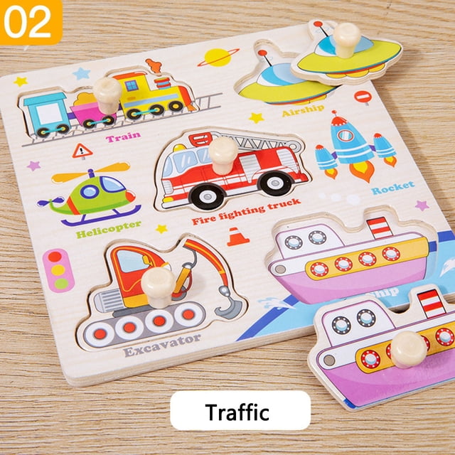 Wooden Number Lette Puzzle Early Learning Baby Kids Educational Toys