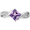 thumbnail image 5 of 14K White Gold Square Amethyst And Diamond Ringsize 7 (Width 1.7 To 4.7) - Jbsp, 5 of 5