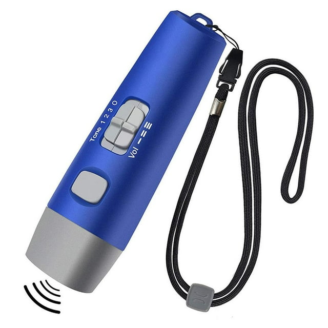 Shengyu Sifflet Électronique 3 Tons Trois Sifflets Réglables Volume Arbitre avec Longe Portable Sifflets de Sport d'Urgence pour la Police Professeur Bleu