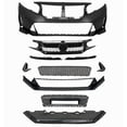 thumbnail image 7 of Ikon Motorsports Front Bumper Cover, Compatible with 2016-2021 Honda Civic, Type R Style Unpainted Black PP Replacement Conversion Bodykit with Upper and Lower Grille, 7 of 7