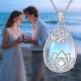 thumbnail image 6 of Sterling Silver Moonstone/Abalone Shell/Turquoise Filigree Teardrop Necklace Jewelry for Women, 6 of 10