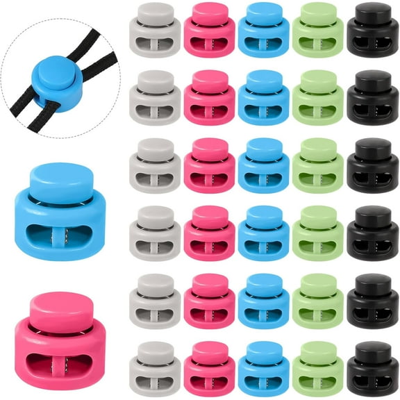 30Pcs Heavy Duty Double Hole Cord Locks for Drawstrings