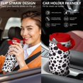 thumbnail image 5 of Leopard Print 30oz Handheld Travel Tumbler with Handle – Double Wall Stainless Steel Insulated Cup, Flip Straw Lid, Leak-Proof & BPA-Free for Hot and Cold Drinks – Durable Coffee & Juice Mug, 5 of 6