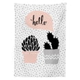 thumbnail image 3 of Ambesonne Cactus Tablecloth Rectangular Table Cover, Hand Drawn Plants Hello, 52"x70", Blush Black Grey, 3 of 4