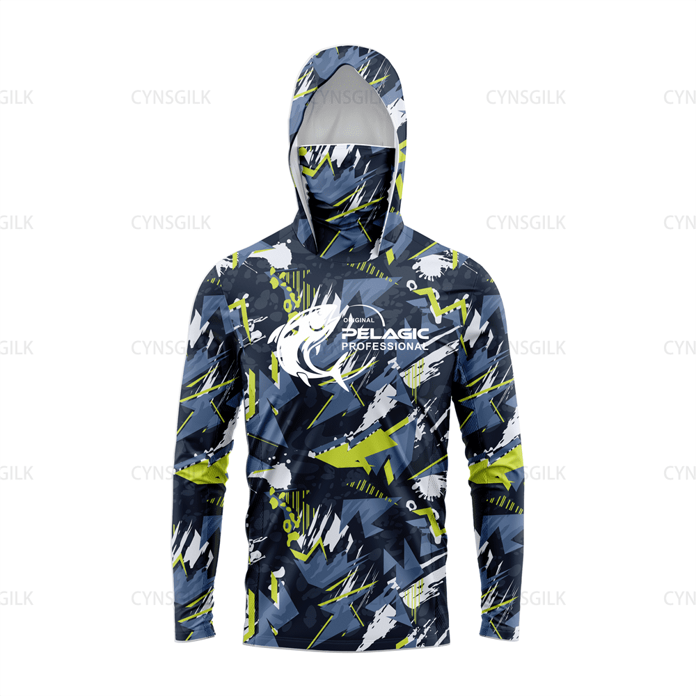 PELAGIC , Chemise de pêche à capuche à manches longues, protection UPF
