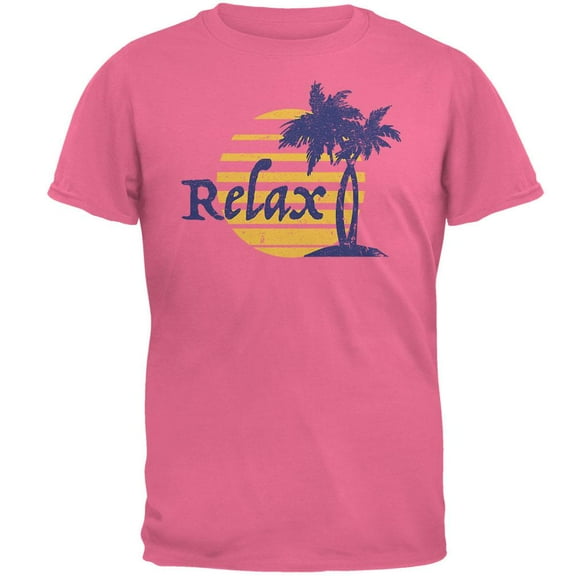 Summer Sun Relax Palm Tree Mens T Shirt Azalea MD