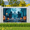 thumbnail image 4 of Halloween Theme Decorative Banner Spooky Atmosphere Jack o Lanterns Gate Design for Outdoor Decorating Holiday Party Night, 4 of 5
