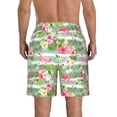 thumbnail image 3 of Yiaed Tropical Flamingo Print Men's Swim Trunks with Lining Quick Dry Sports Shorts Beach Shorts Boardshorts-Large, 3 of 5