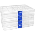 thumbnail image 1 of DARUITE Plastic Organizer Box Small Clear Storage Containers with Lid Adjustable Compartments Organizers for Tool, Jewelry, Tackle, Earring, Craft, Beads - 4PCS, 15 Grids, 1 of 6