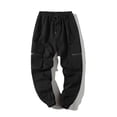 thumbnail image 3 of Wavsuf Mens Cargo Pants Relaxed Fit Casual Work- Solid Casual Fall and Winter Outdoor Black Cargo Pants Size L, 3 of 4
