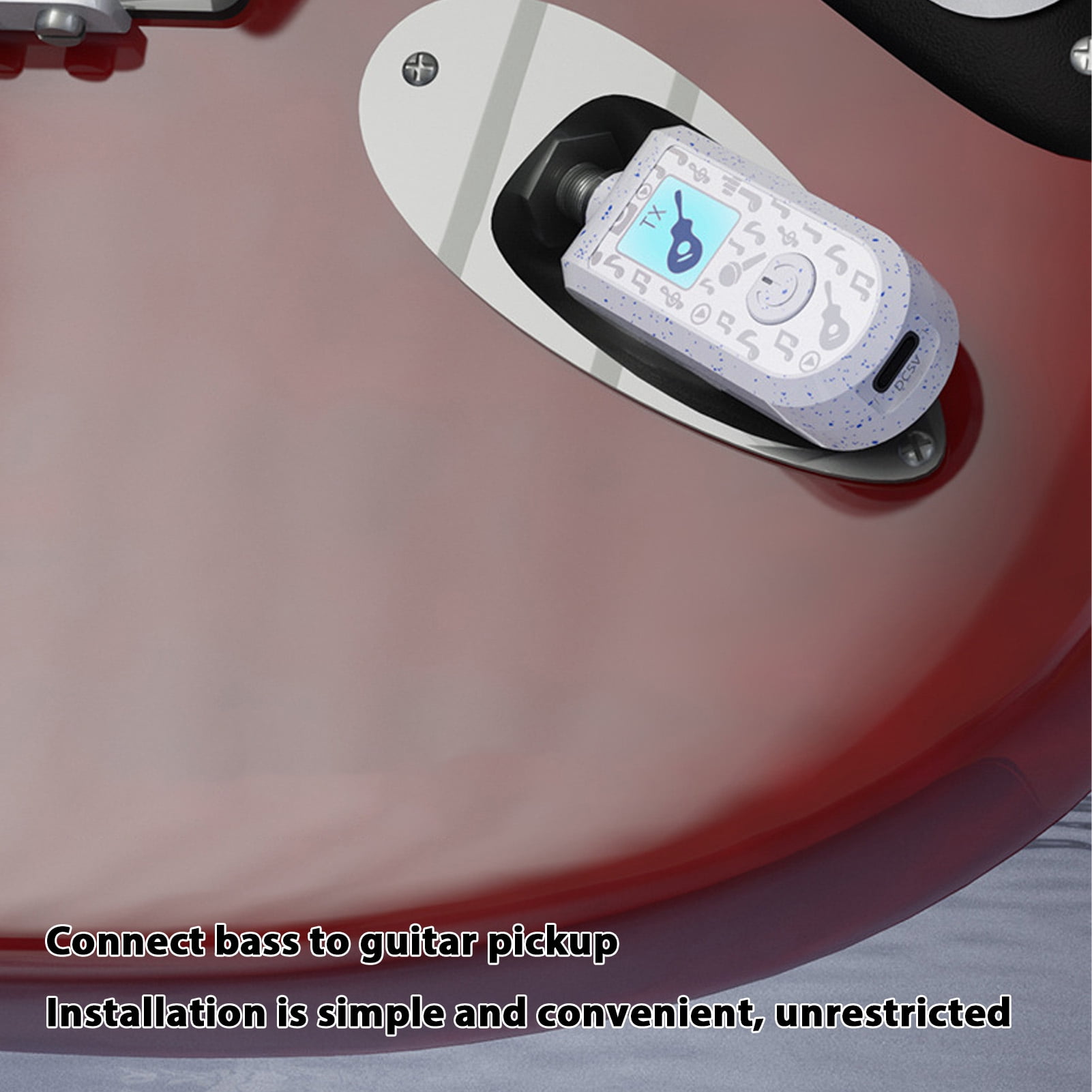 YAHHU 2.4G Wireless Guitar System Rechargeable Transmitter Receiver Set for Electric Guitar Bass Wind Instruments Plug Play Real-time Transmission White 2 Transmitters 1 Receiver 1.1x0.7x3.5 inches