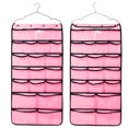 thumbnail image 1 of Hanging Travel Organizer, 42 Large Clear Zipper Pockets for Makeup, Toiletry, Cosmetics, Underwear, Jewelry, Lingerie Holder Bag for Women - Closet, Wall or Door Pink, 1 of 6