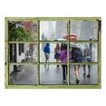 thumbnail image 2 of Window View Wall Mural - People Walking in The Rain on The Street - Vintage Style Wall Decor - Peel and Stick Adhesive Vinyl Material - 24x32 inches, 2 of 5