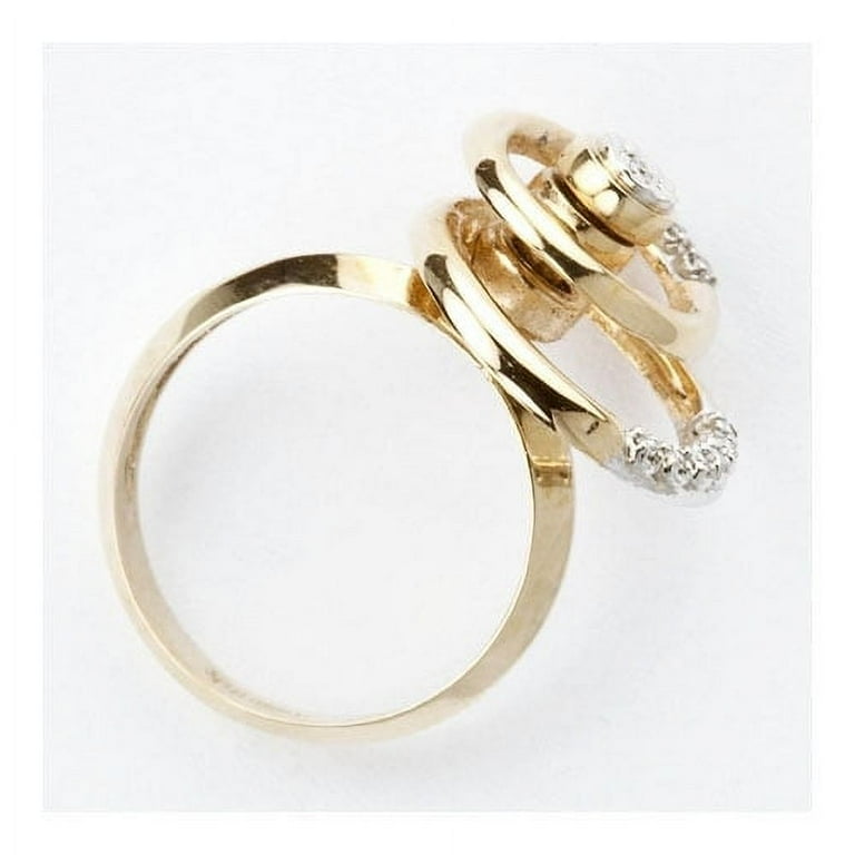 Motion Ring With Double Tier Diamond Accented in 14K Yellow Gold FL855
