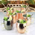 thumbnail image 5 of PG Moscow Mule Mugs - Large Size 19 ounces - Set of 2 Hammered Cups - Stainless Steel Lining - Pure Copper Plating - Gold Brass Handle - 3.7 inches Diameter x 4 inches Tall, 5 of 7