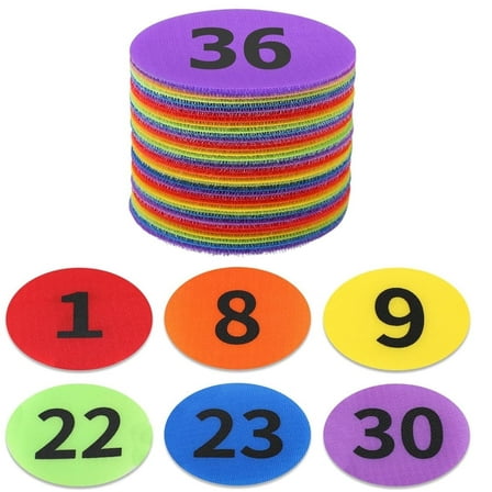 Artrylin Carpet Markers with Numbers - 36 Pcs 4" Classroom Sitting Carpet Dot Number 1-36, Floor Rug Circles Marker Spot for Preschool Kindergarten Elementary