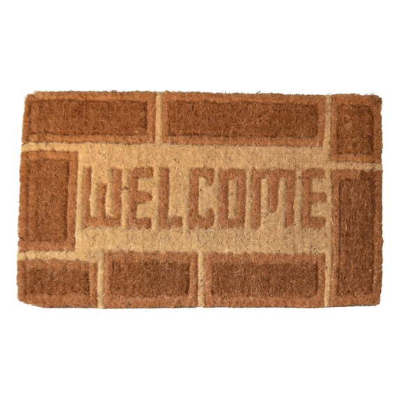 Imports Decor Inc 30" Brown Welcome Design Decorative Hand Woven Doormat